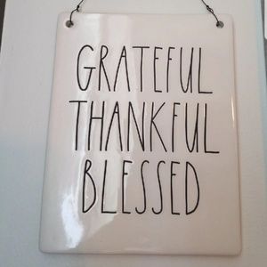 Rae Dunn Grateful Thankful Blessed wall sign